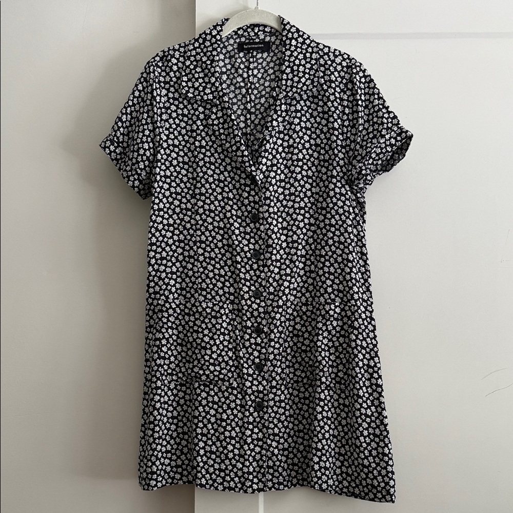 Reformation Monochrome Floral Mini Dress